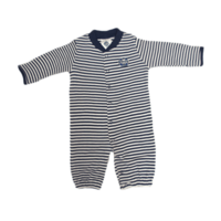 convertible infant romper navy stripe